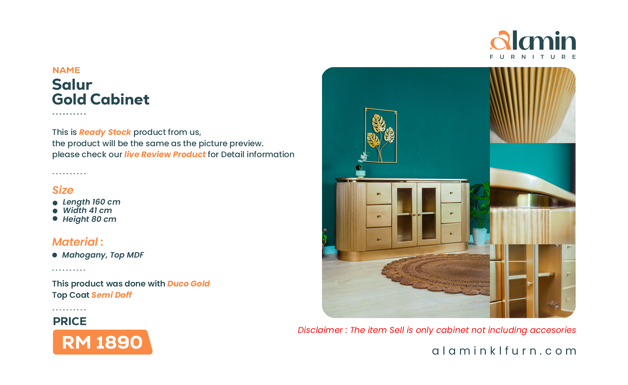 Salur Gold Cabinet