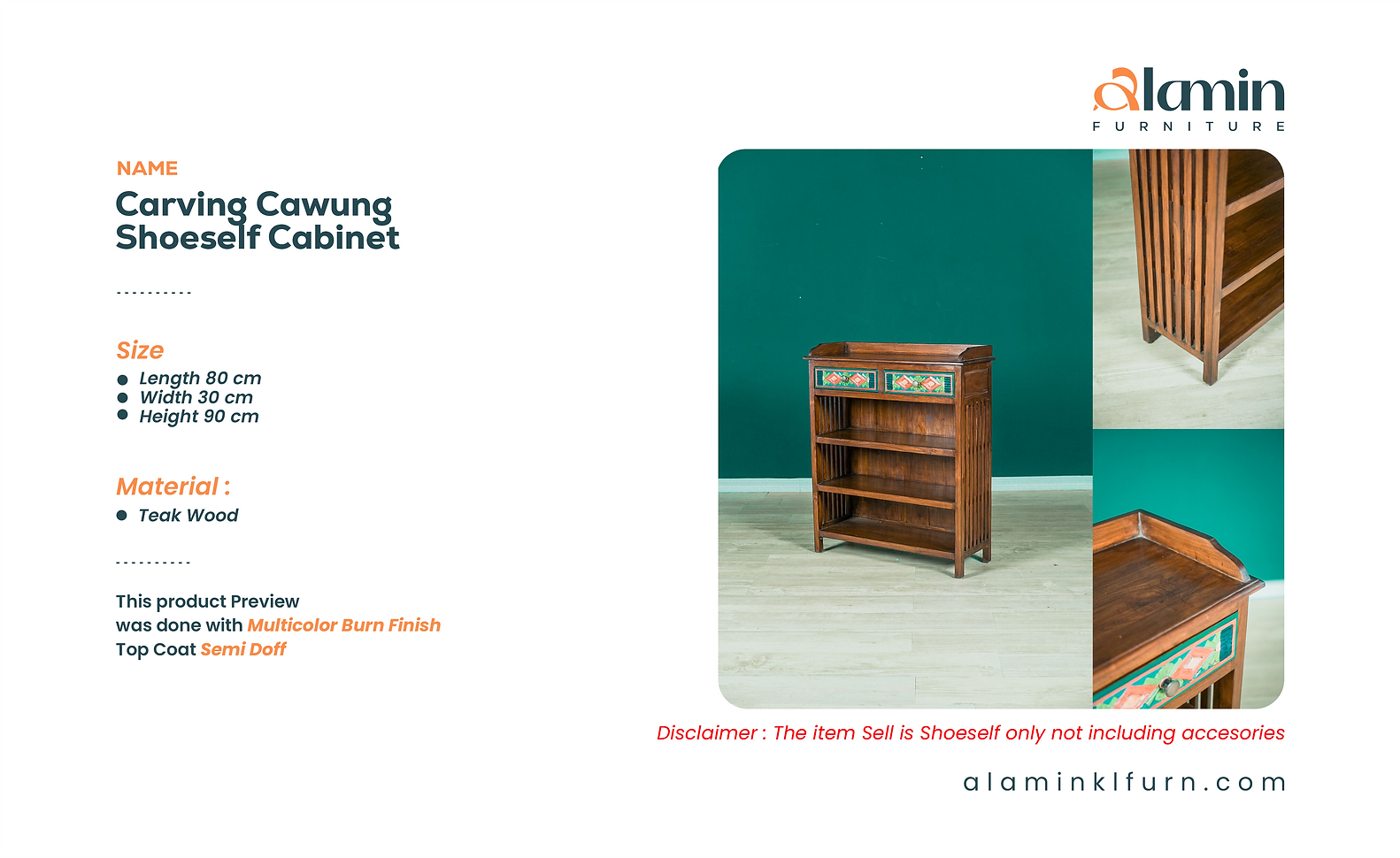 Carving Cawung Shoeself Cabinet