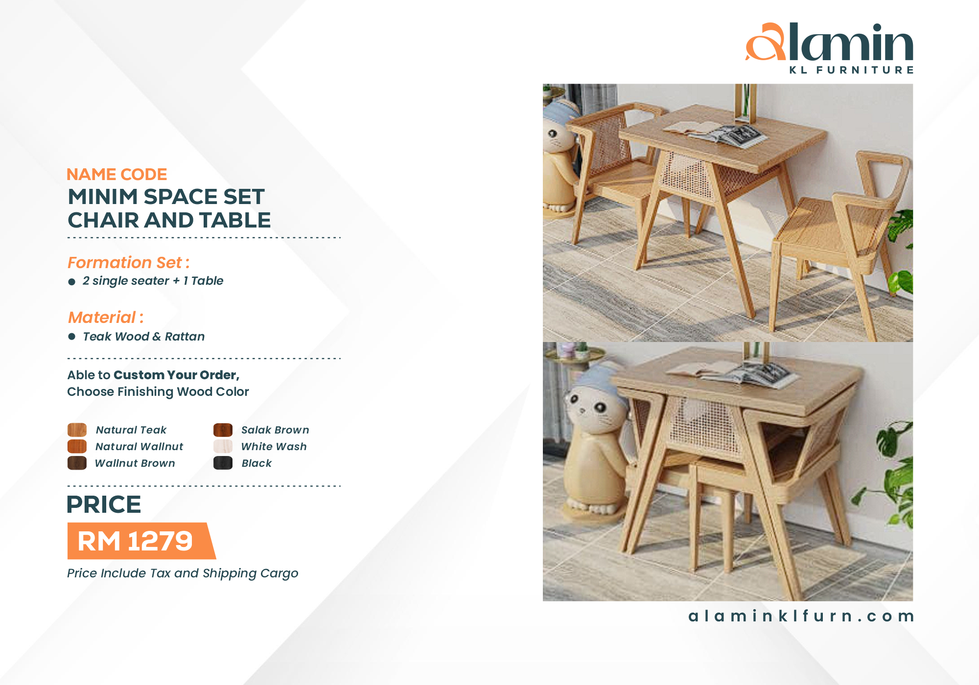 Minim Space Set Chair and Table