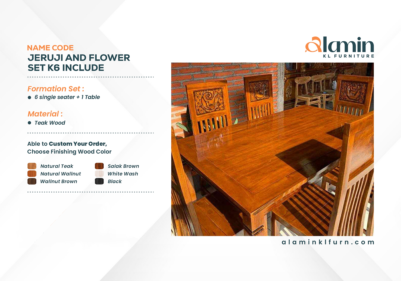 Jeruji and Flower Set K6 Include Table Glass