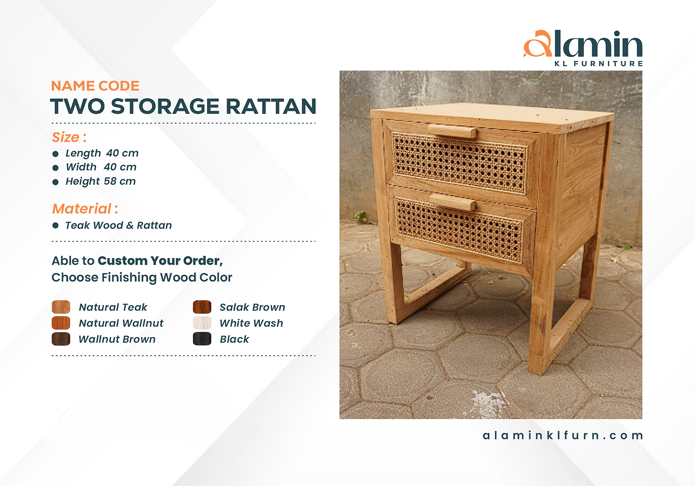 Two Storage Rattan Cabinet (Pre Order)