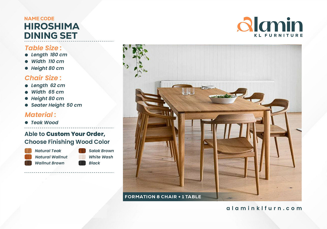 Hiroshima Dining Set (8-seater)