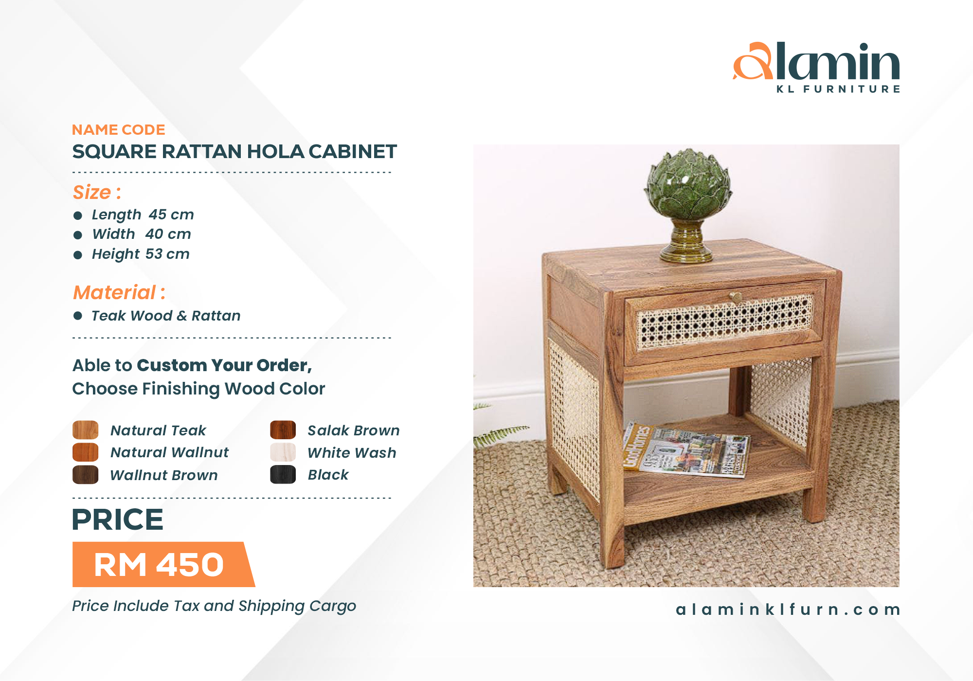 Square Rattan hola Cabinet (Pre Order)