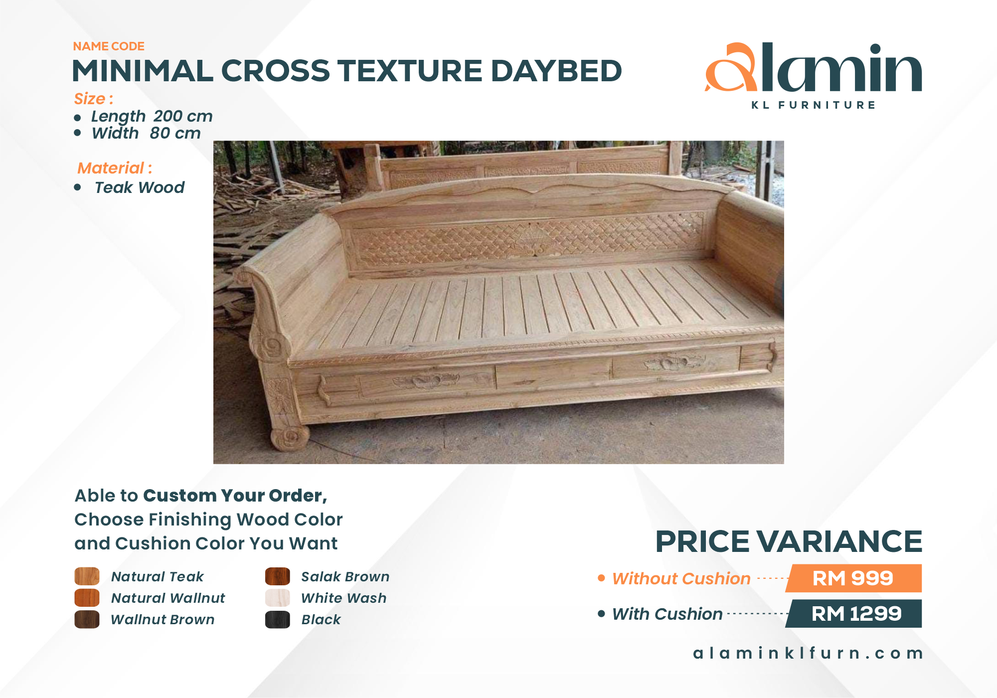Minimal Cross Texture Daybed (Pre Order)