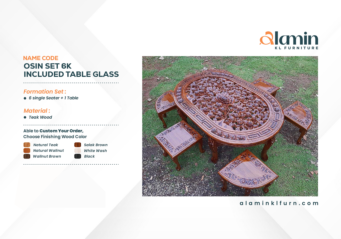 Osin Set 6K included Table Glass