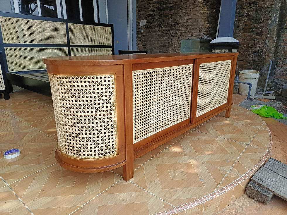 Thumbnail: Oval Long Rattan Cabinet
