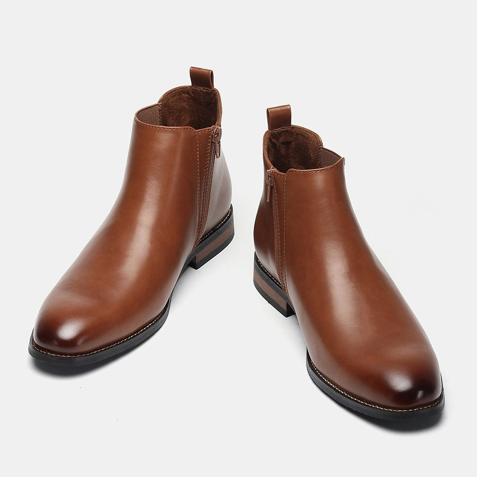 Thumbnail: Classic Men's Chelsea Boots with Wooden Heel