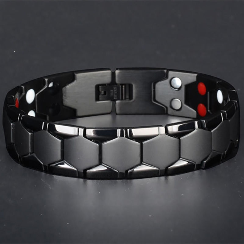 Thumbnail: Anti-Fatigue Healing Hematite Beads Stretch Magnetic Bracelet