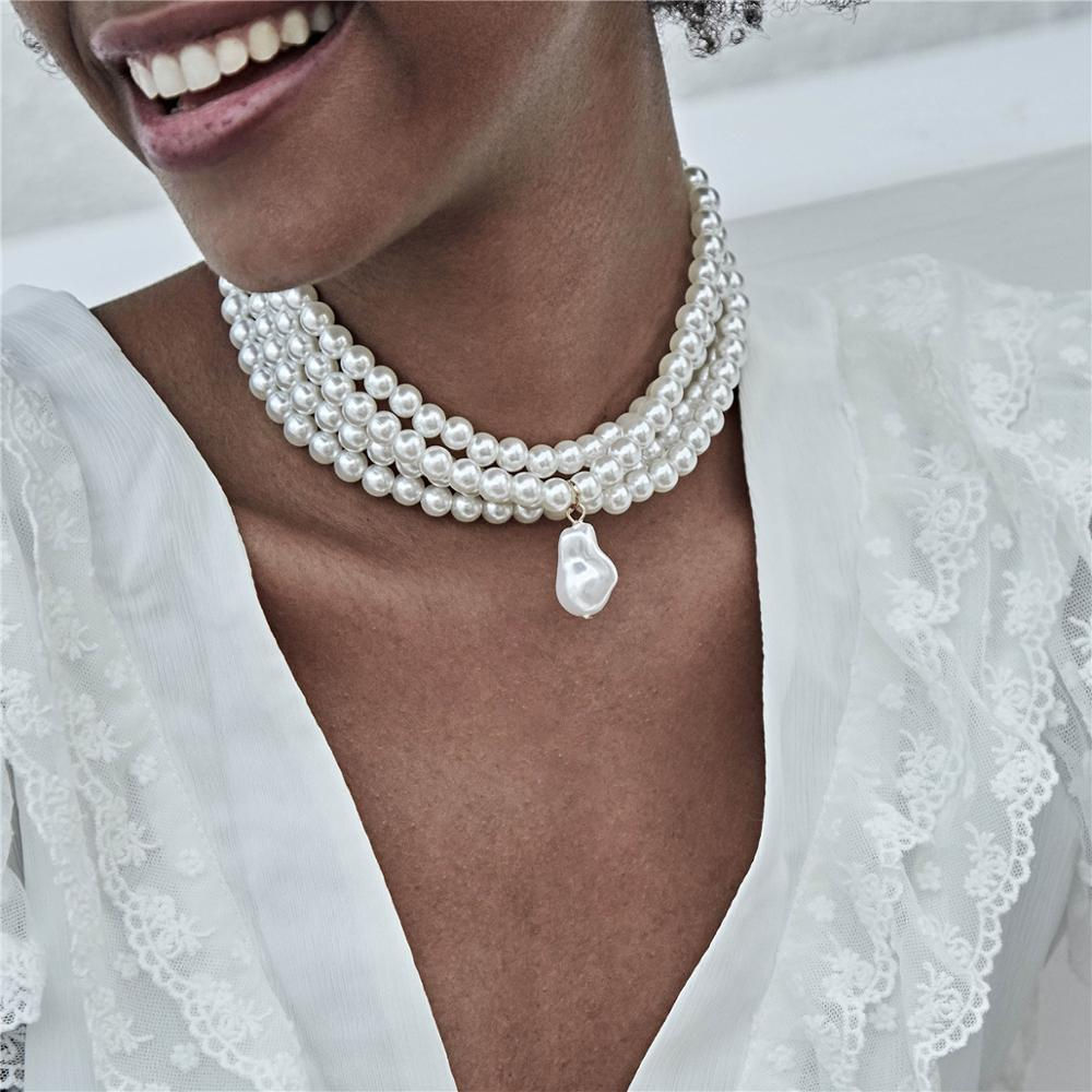 Fashion Multilayer White Imitation-Pearl
