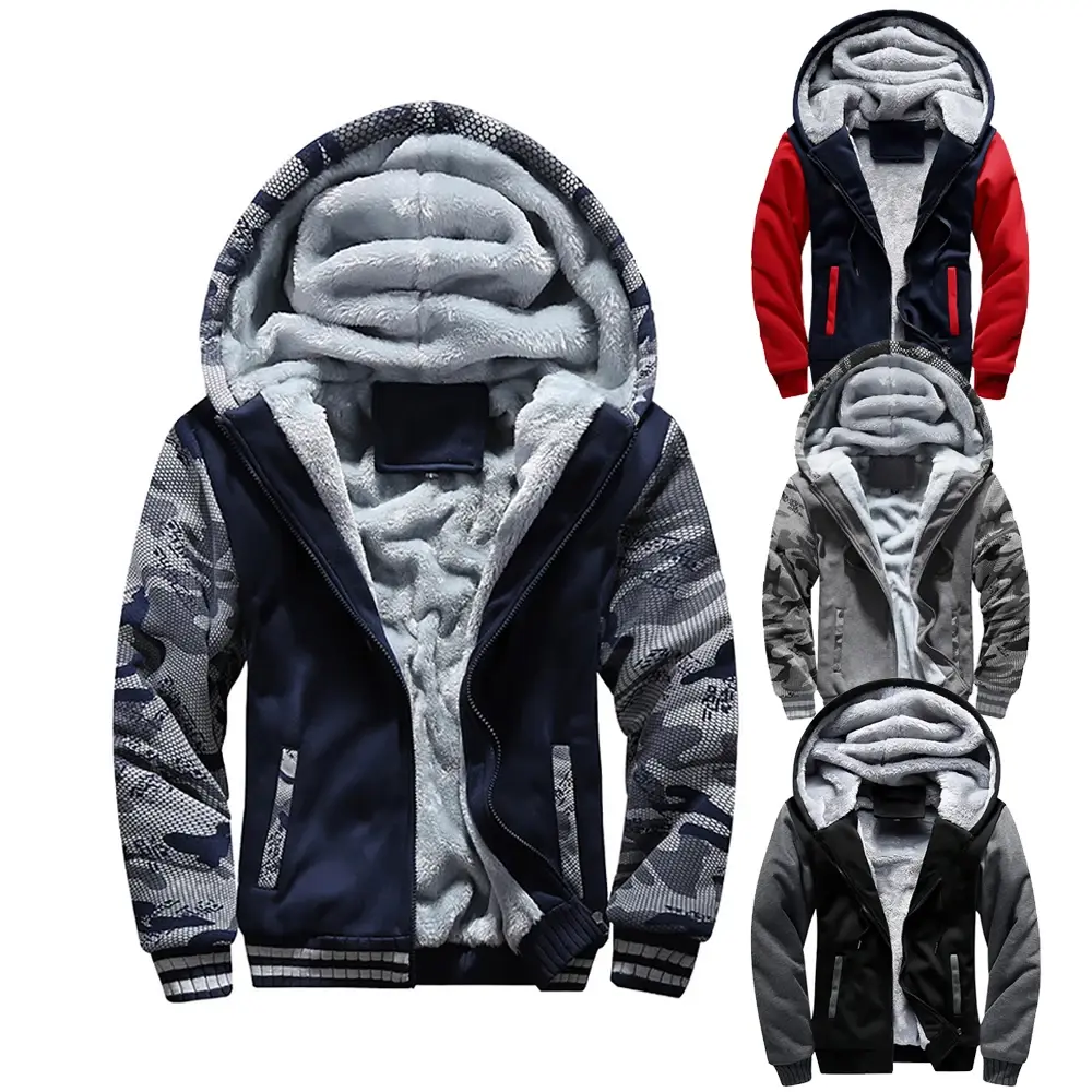 Men's Winter Jacket Camouflage Thicken Hooded Jacket
