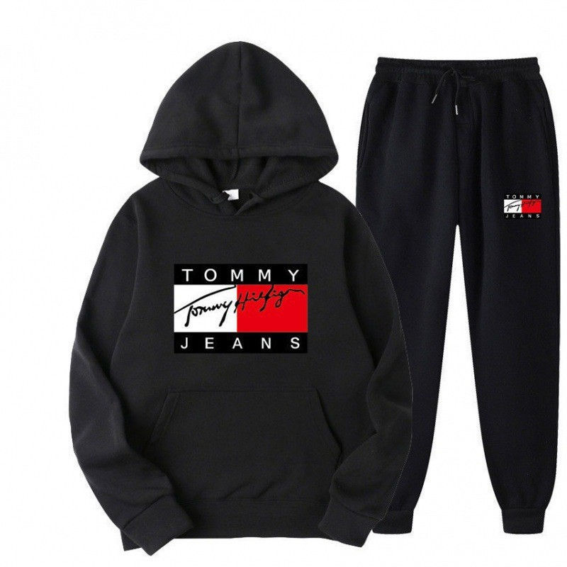 Hooded Sweatshirt Set Loose Fleece-Lined