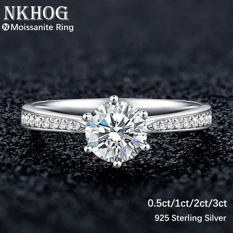 Carat Moissanite Rings For Women 925 Sterling Silver Classic