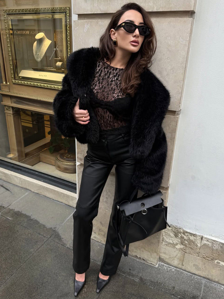 Thumbnail: Tossy Winter Fashion Fur Feather