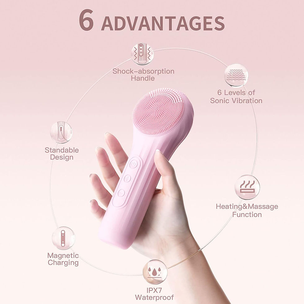 Thumbnail: Sonic Waterproof Facial Cleansing Brush Rechargeable Scrubber Exfoliating