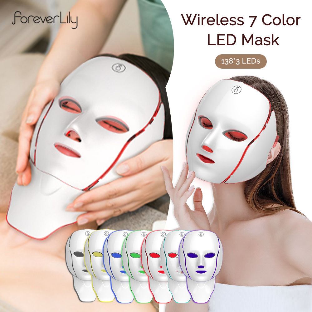 Face Neck Beauty Mask 7 Colors Light LED Mask Photon Red Light Facial Skin Care
