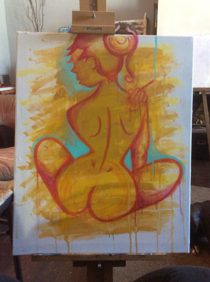 Orangaid - acrylic luminescent on canvas