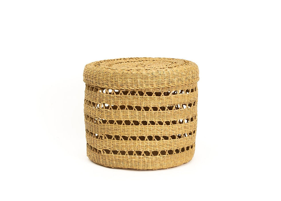 medium lidded lace grass box
