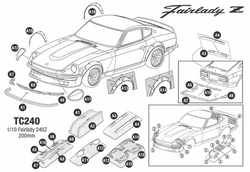 TC240 1/10 Nissan Fairlady 240Z, 200mm | TeamC Racing