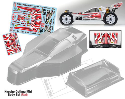 R*M様 KYOSHO OPTIMA ボディ　新品 Kyosho Optima Mid Body Set (Red) | TeamC Racing