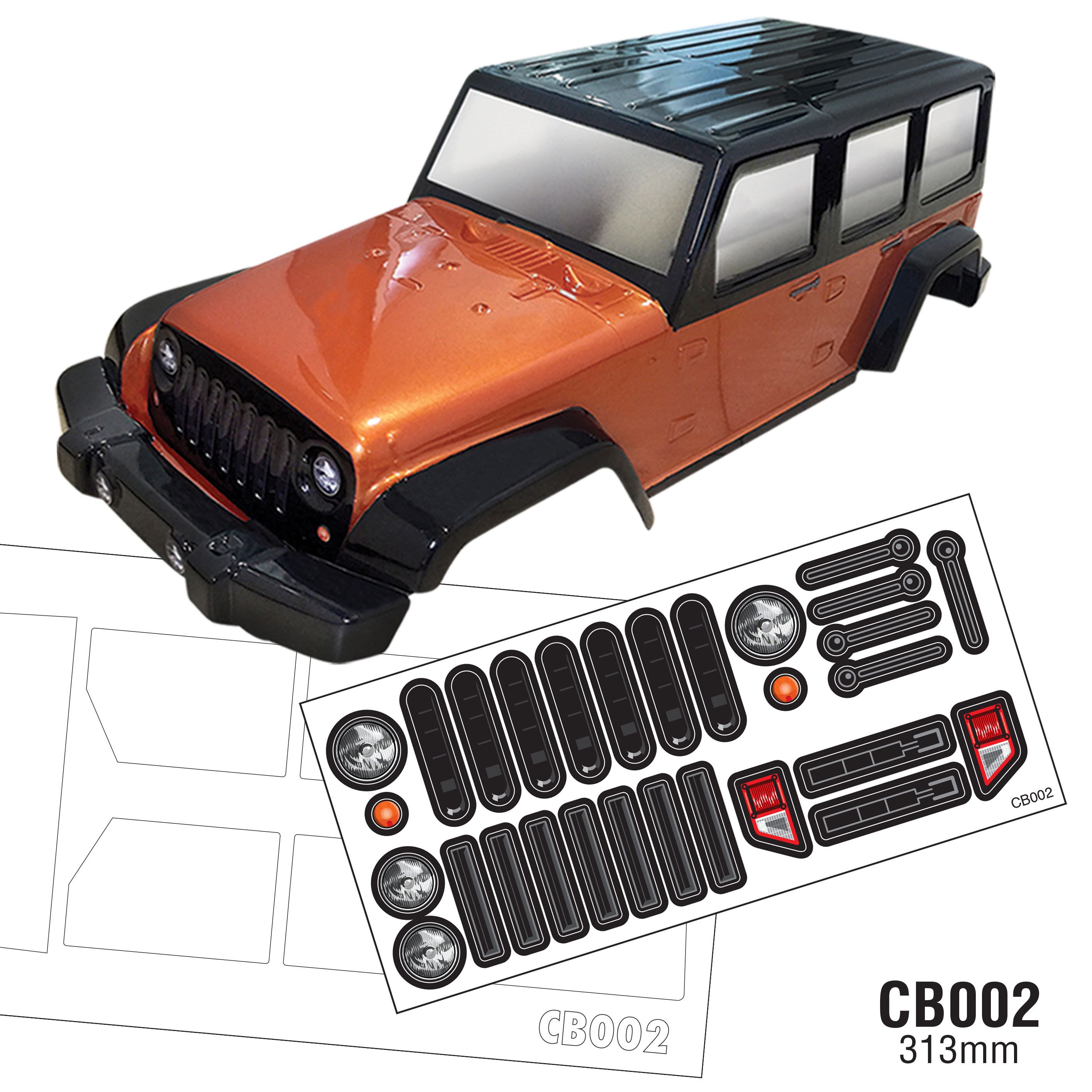 CB002 1/10 Crawler Body, 313mm