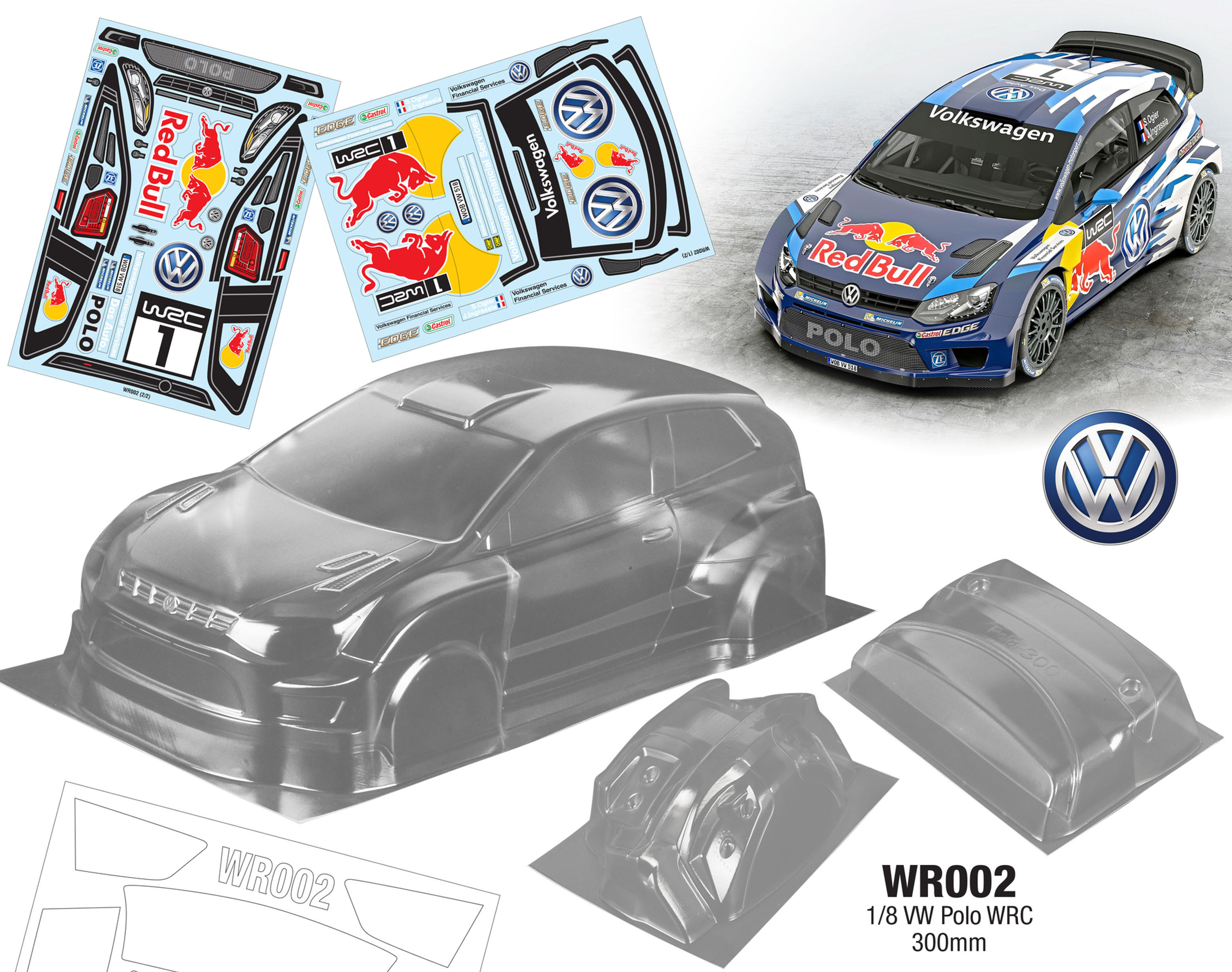 WR002 1/8 VW Polo WRC (300mm)