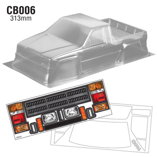 G-17　軽量ボディパーツ　轻量化车身零件组　 clear body parts CB006 1/10 Crawler Body, 313mm | TeamC Racing