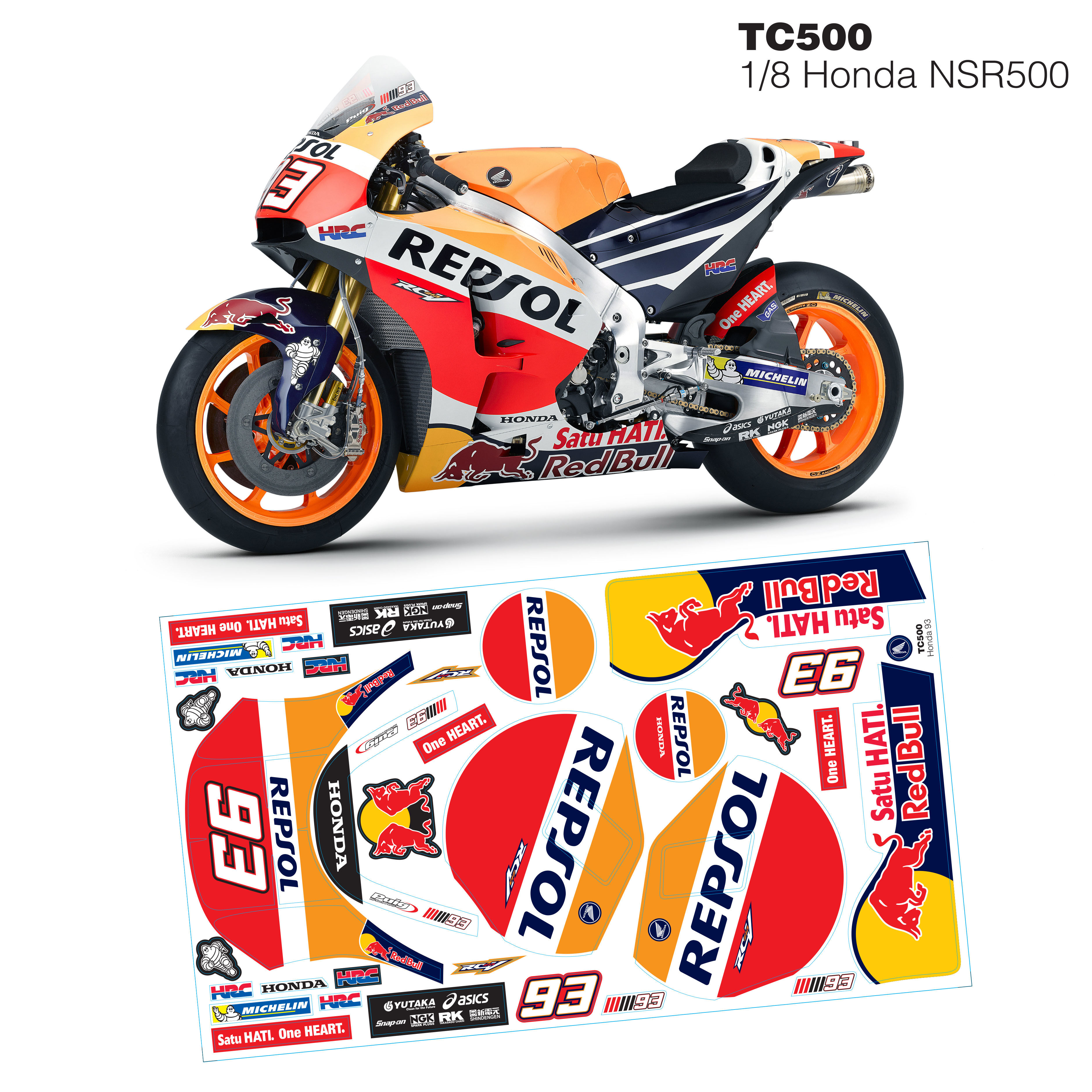 TC500 1/8 Honda NSR500 Sticker