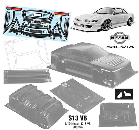 S13 V8 1/10 Nissan S13 V8, 200mm | TeamC Racing