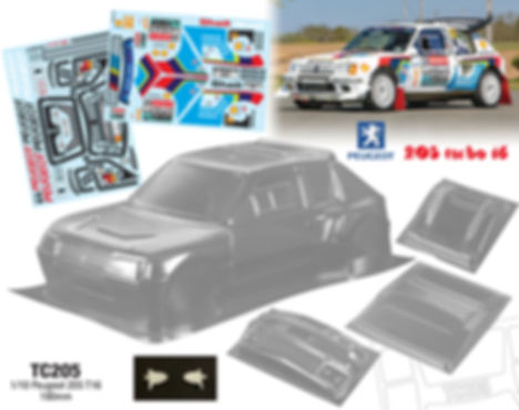 TC205 1/10 Peugeot 205 T16, 190mm