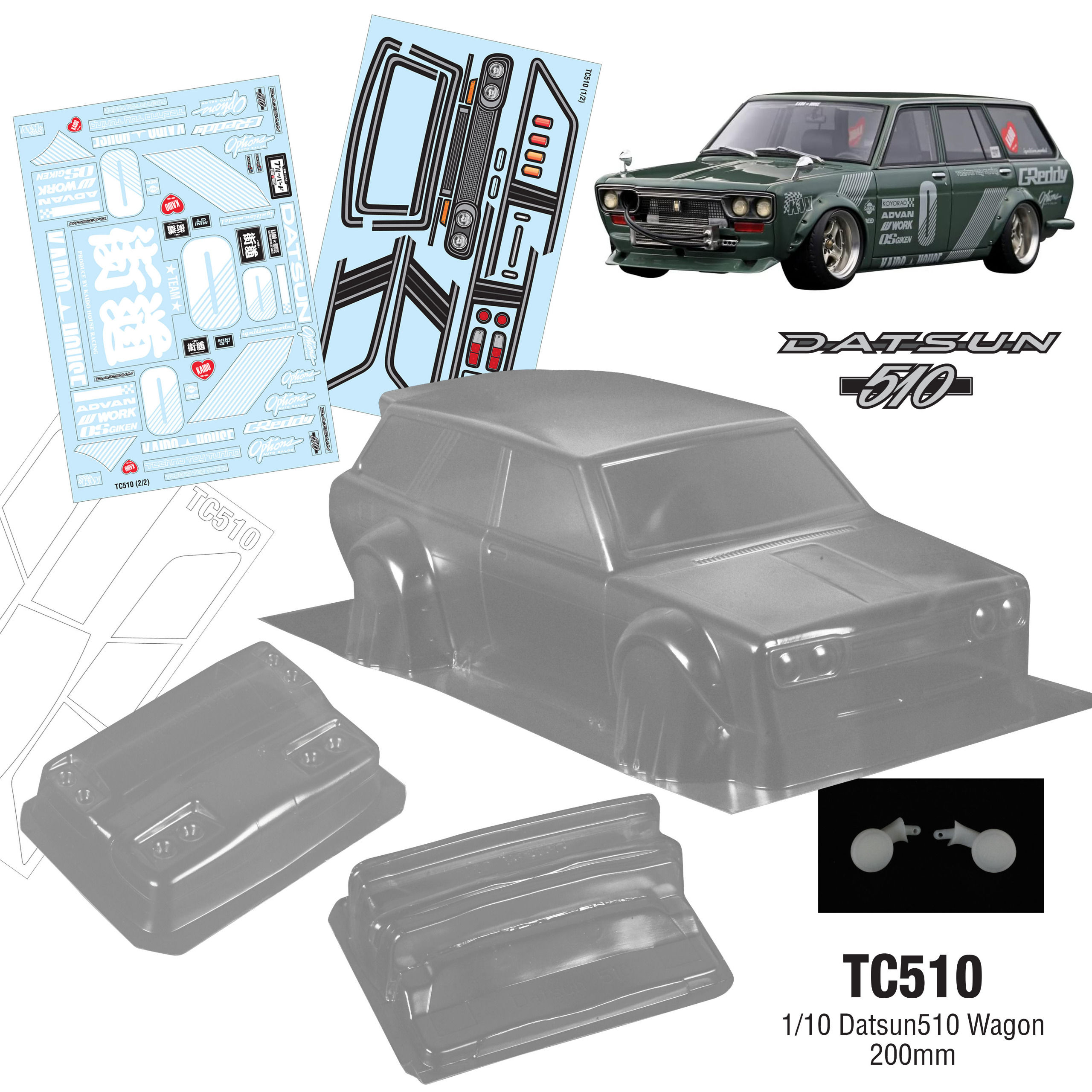 TC510 1/10 Datsun510 Wagon, 200mm
