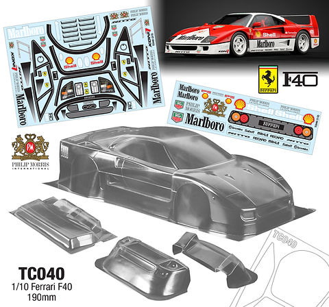 TC040 1/10 Ferrari F40, 190mm | TeamC Racing
