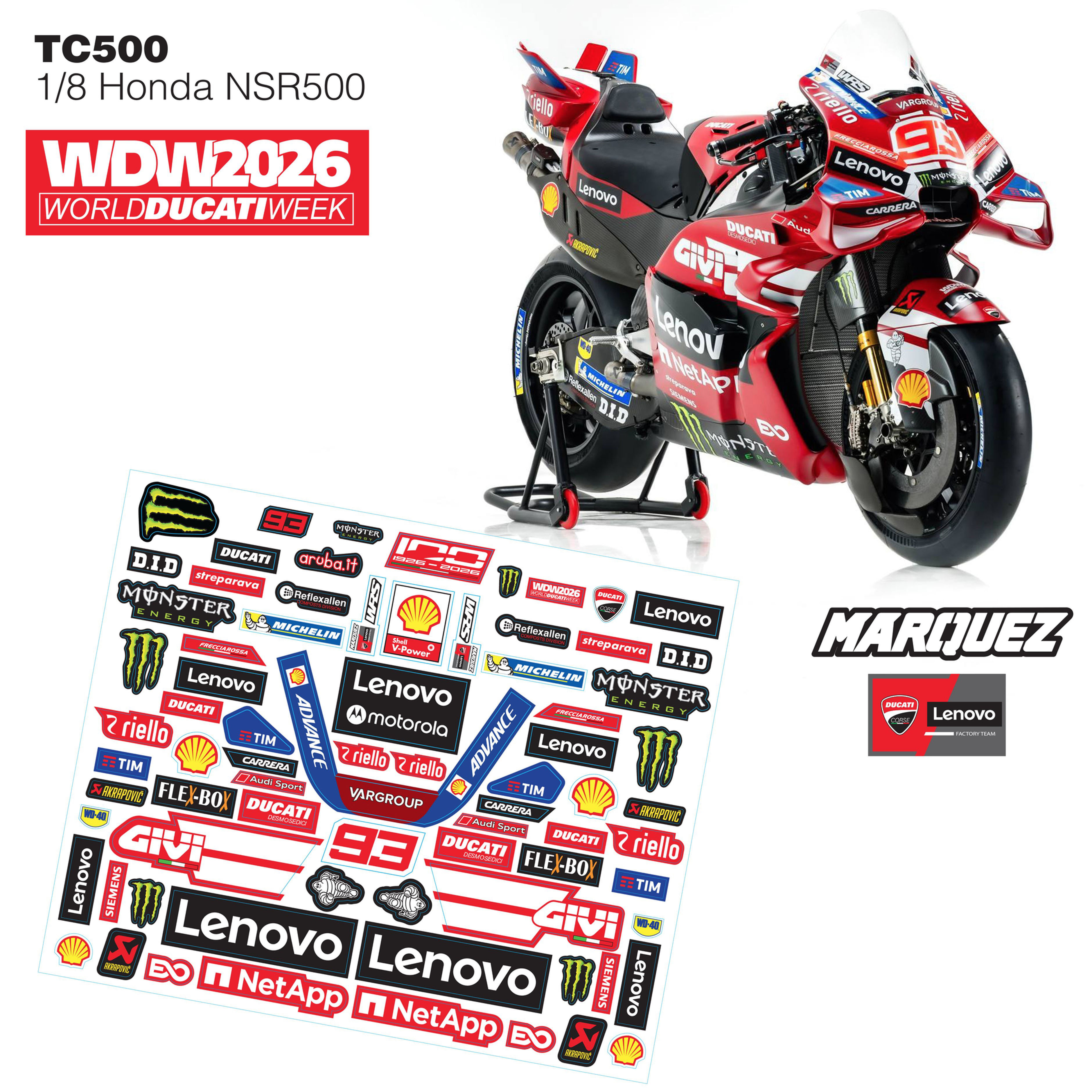 TC500 1/8 Honda NSR500 Sticker