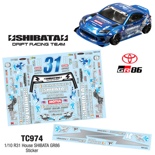 TC974 R31 House SHIBATA GR86 Sticker | TeamC Racing