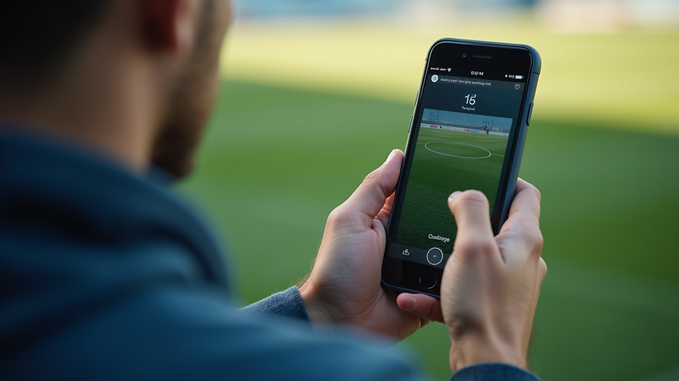 High angle view of a goal-tracking app on a smartphone