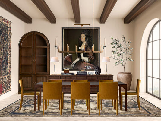 A Warm, Collected Spanish Colonial Dining Room