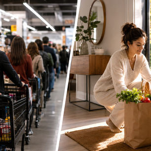 Young professional using a smartphone to shop online while enjoying a convenient modern lifestyle.