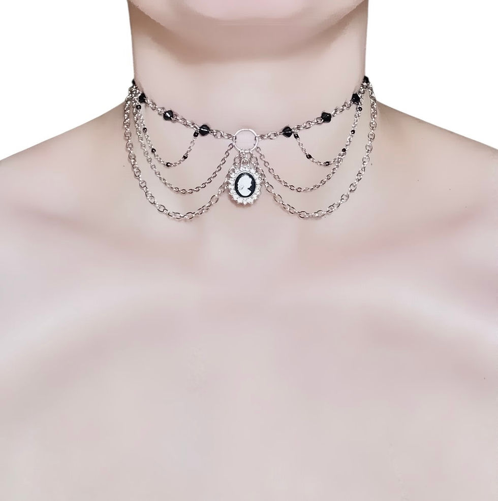 Miniatyrbild: Victorian Midnight Cameo Choker