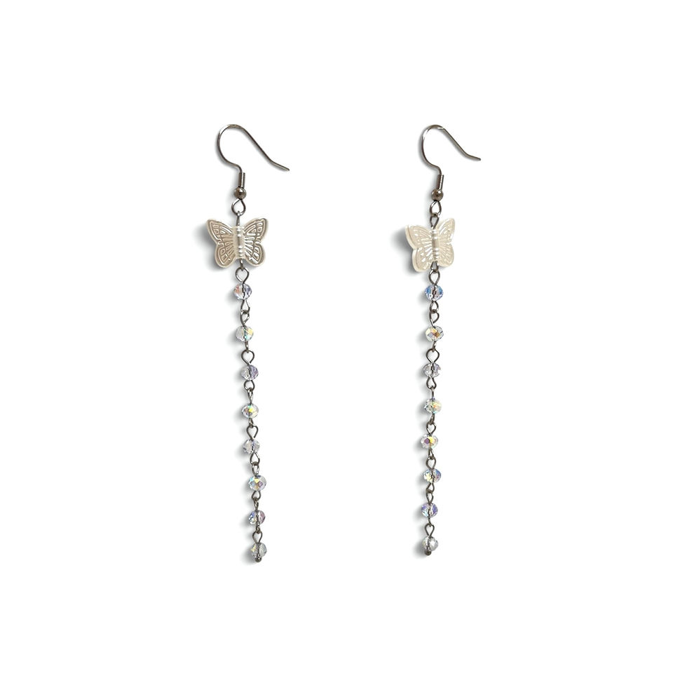 Thumbnail: Dewdrop Butterfly Earrings 