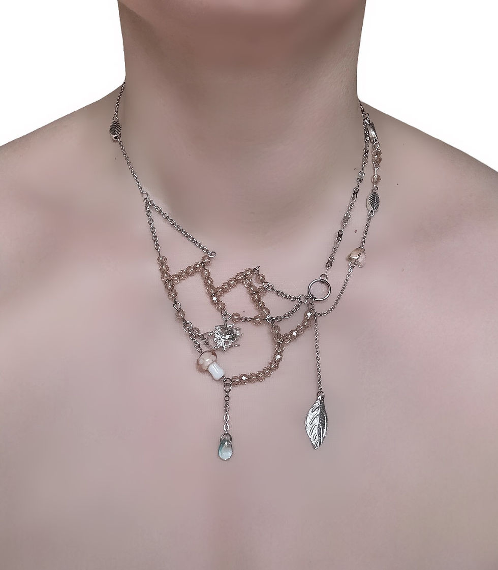 Miniatura: Rhinestone Spider & Crystal Cascade Layered Necklace