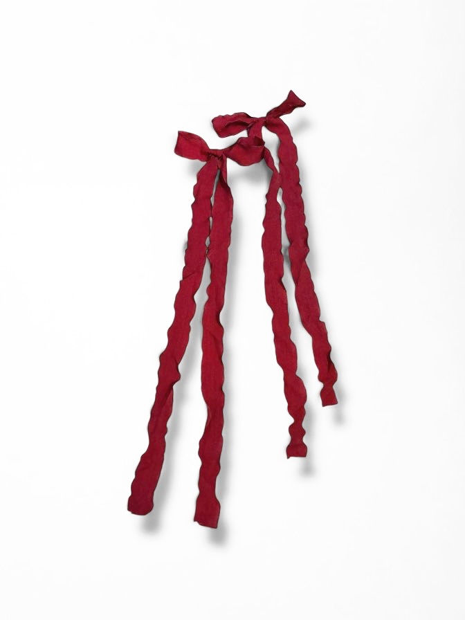 Miniatyrbild: Red Longline Hair Bow Slides