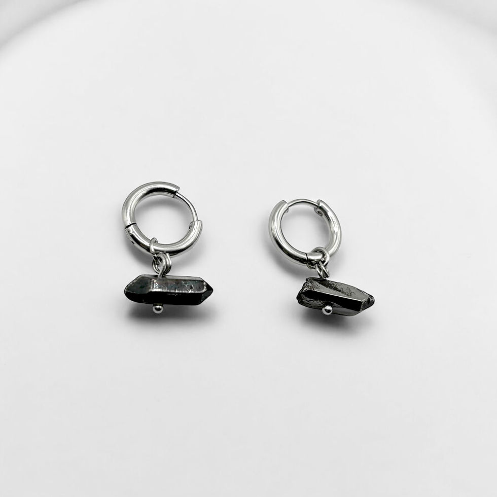 Miniature : Raw Edge Crystal Hoop Earrings