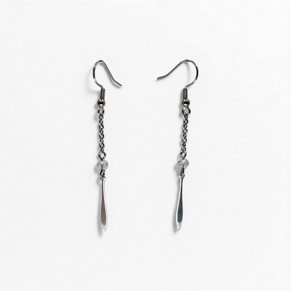 Silver Dagger Drop Earrings