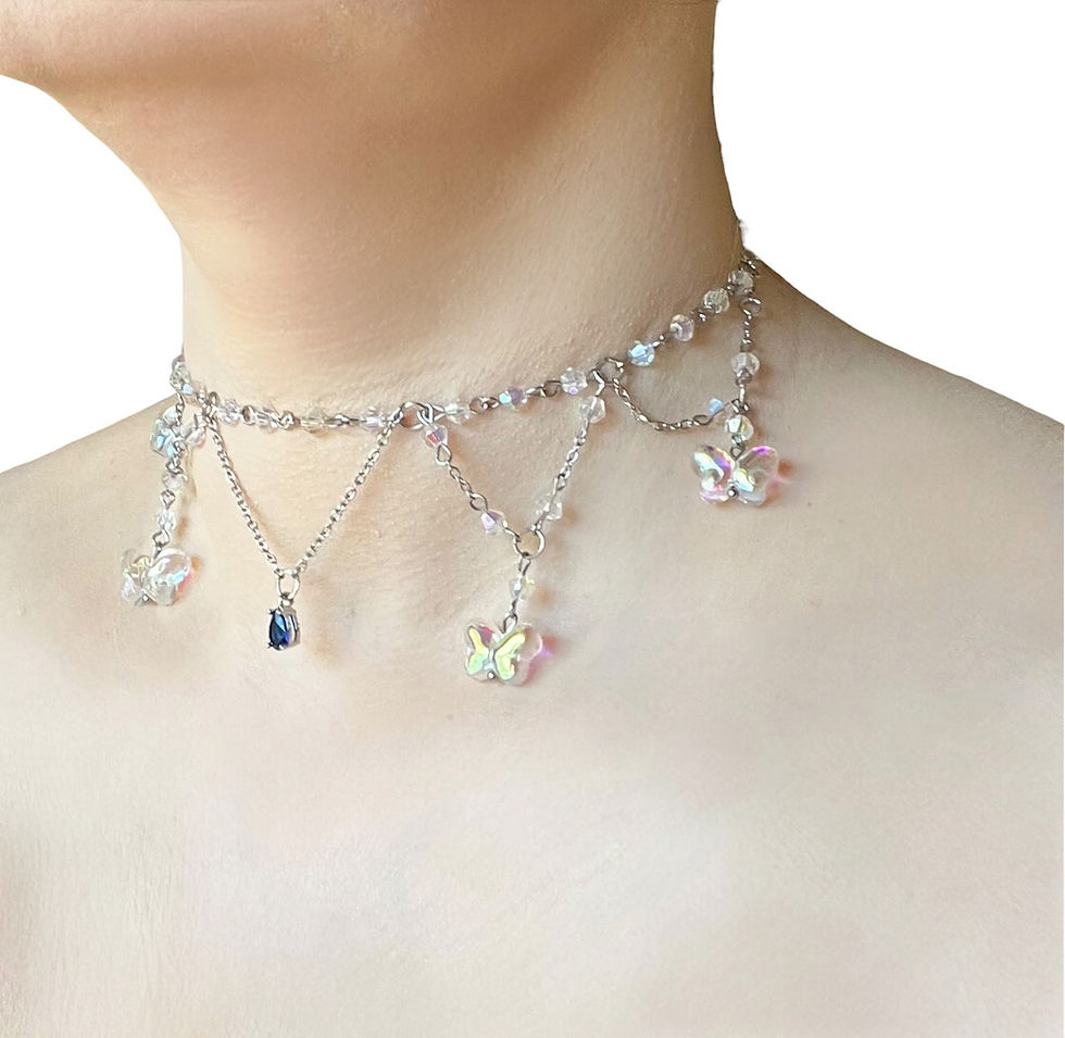 Miniatura: Moonlit Butterfly Cascade Choker