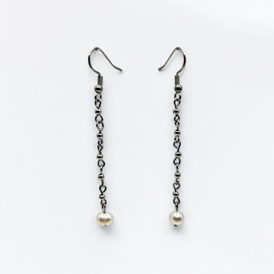 Thumbnail: Irregular Pearl Drop Earrings