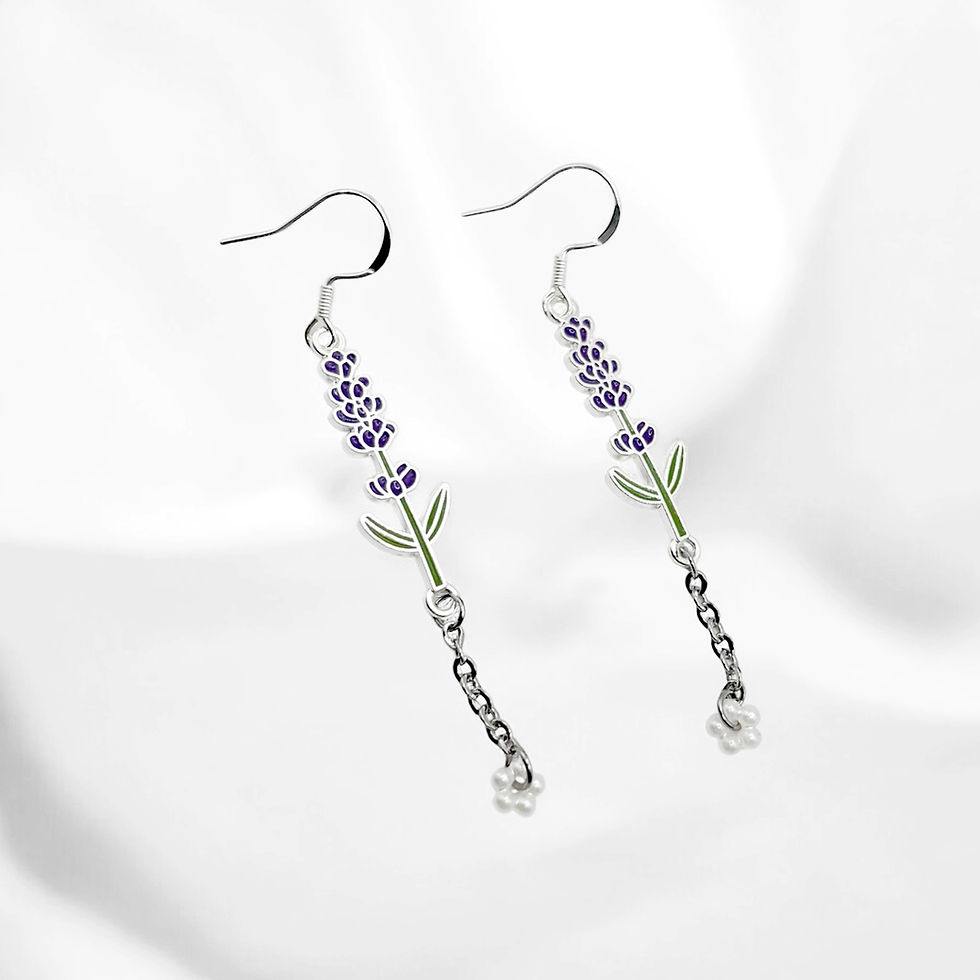 Thumbnail: Lavender Flower Earrings