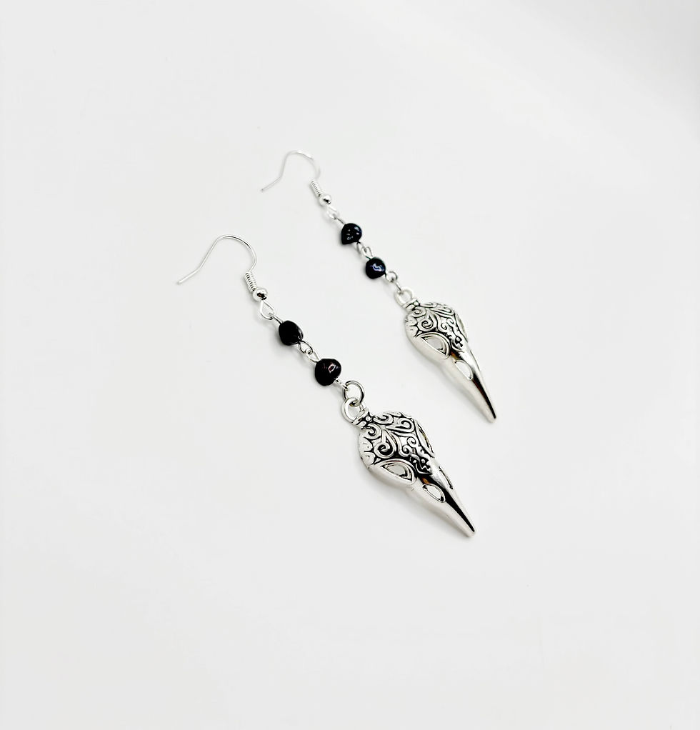 Miniature : Dark Avian Elegance Earrings