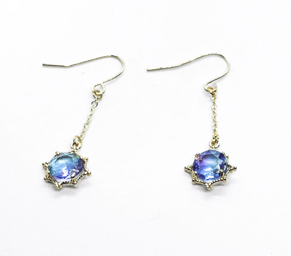 Miniatyrbild: Purple Glass Charm Earrings 