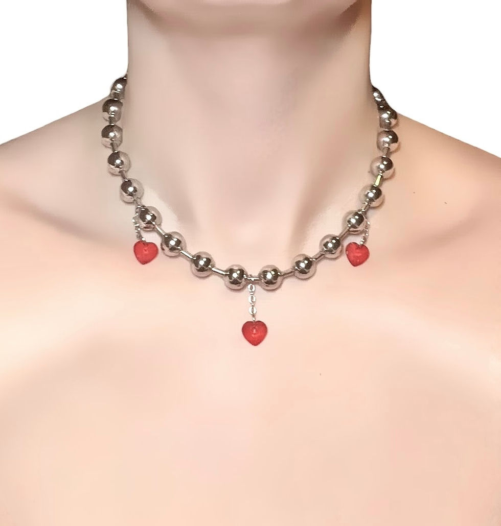 Miniature : Crimson Pulse Ball Chain Necklace