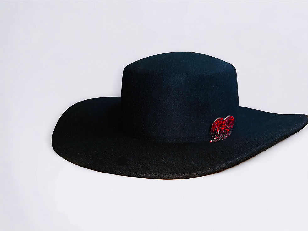 Thumbnail: Rhinestone Heart Fedora embellished with Rhinestones 