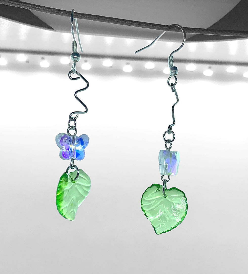 Miniature : Feuilles Earrings - Silver Plated Hooks